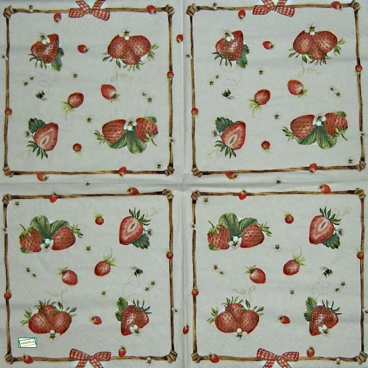 1 serviette papier Les fraises - 45