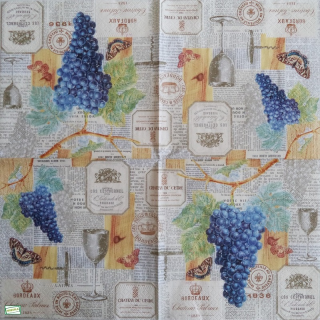 1 serviette papier Le raisin - 66
