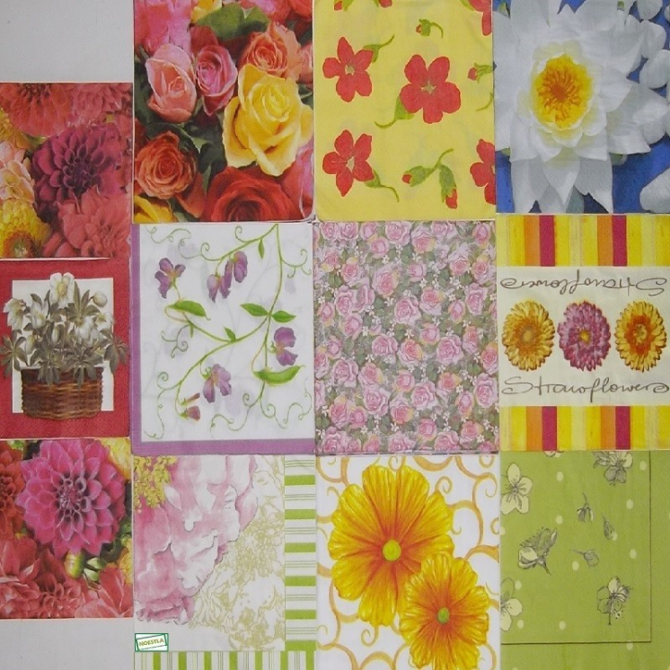 12 serviettes papier Autres fleurs - L7
