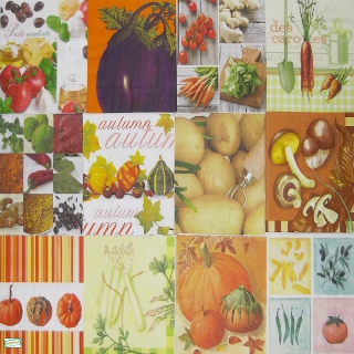 12 serviettes papier Les légumes -L17