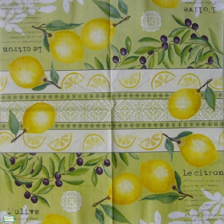 20 serviettes papier Les citrons -L47