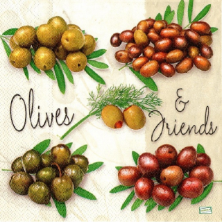 20 serviette papier Les olives - L54