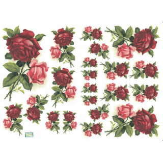 1 papier de découpage Les Roses - D331M