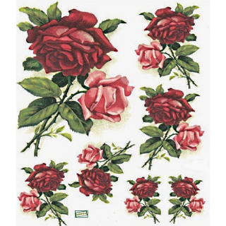 1 papier de découpage Les Roses - D331M1