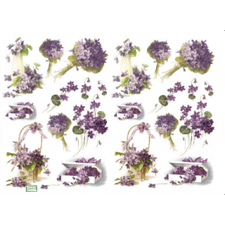 1 papier de découpage Les Violettes - D346