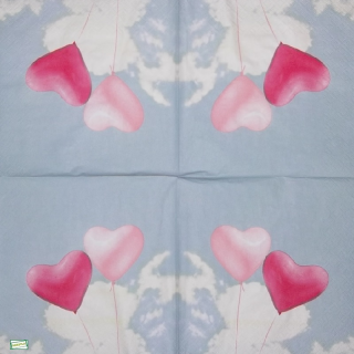 1 serviette papier Les Coeurs - 2