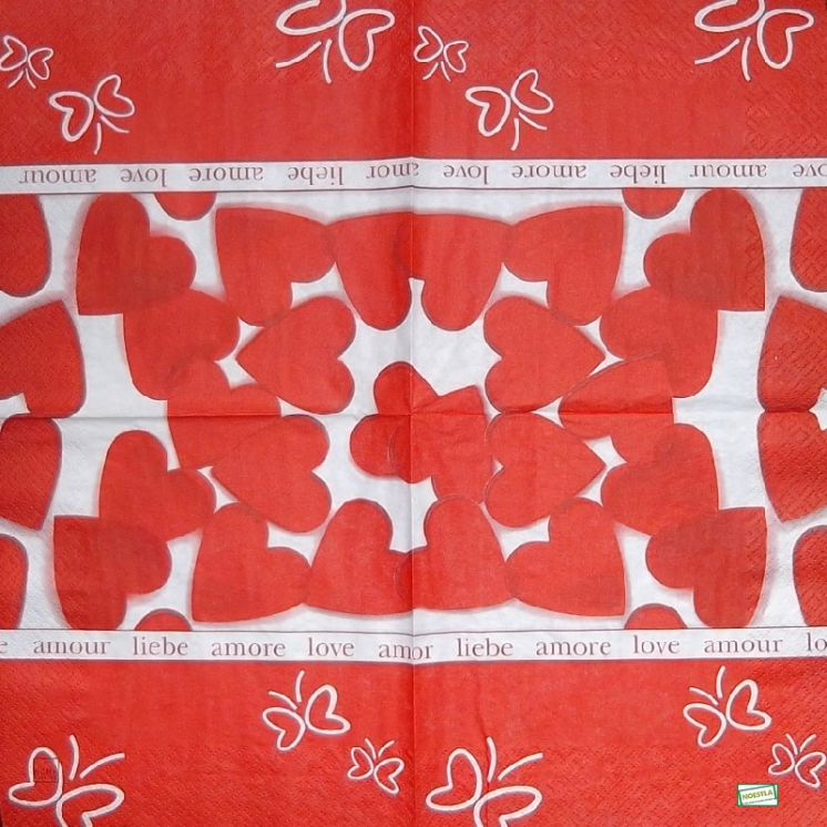 1 serviette papier Les Coeurs - 8