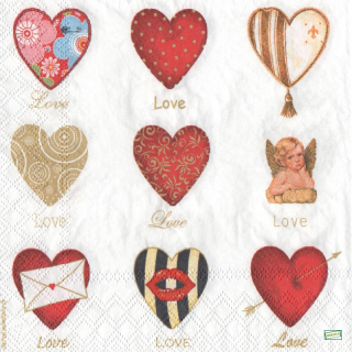 1 serviette papier Les Coeurs - 24