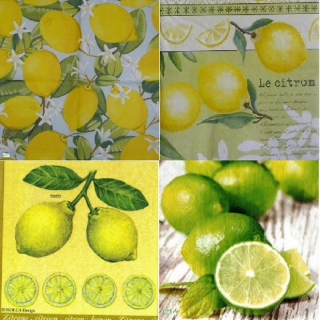 4 serviettes papier Les Citrons - LA2