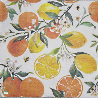 1 serviette papier Citrons Oranges - 56