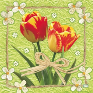 1 serviette papier  Tulipes - 13