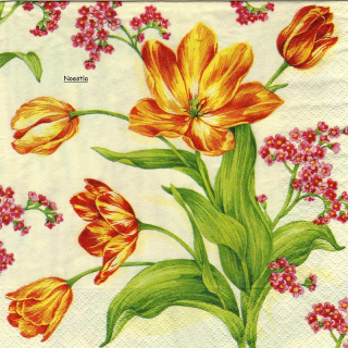 1 serviette papier  Tulipes - 35