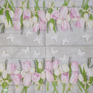 1 serviette papier  Tulipes - 45