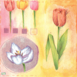 1 serviette papier  Tulipes - 66