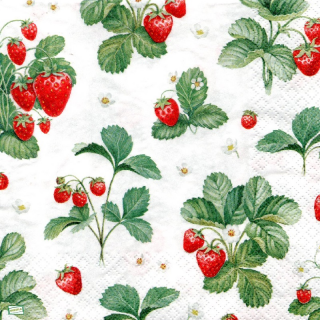 1 serviette papier Les fraises -11