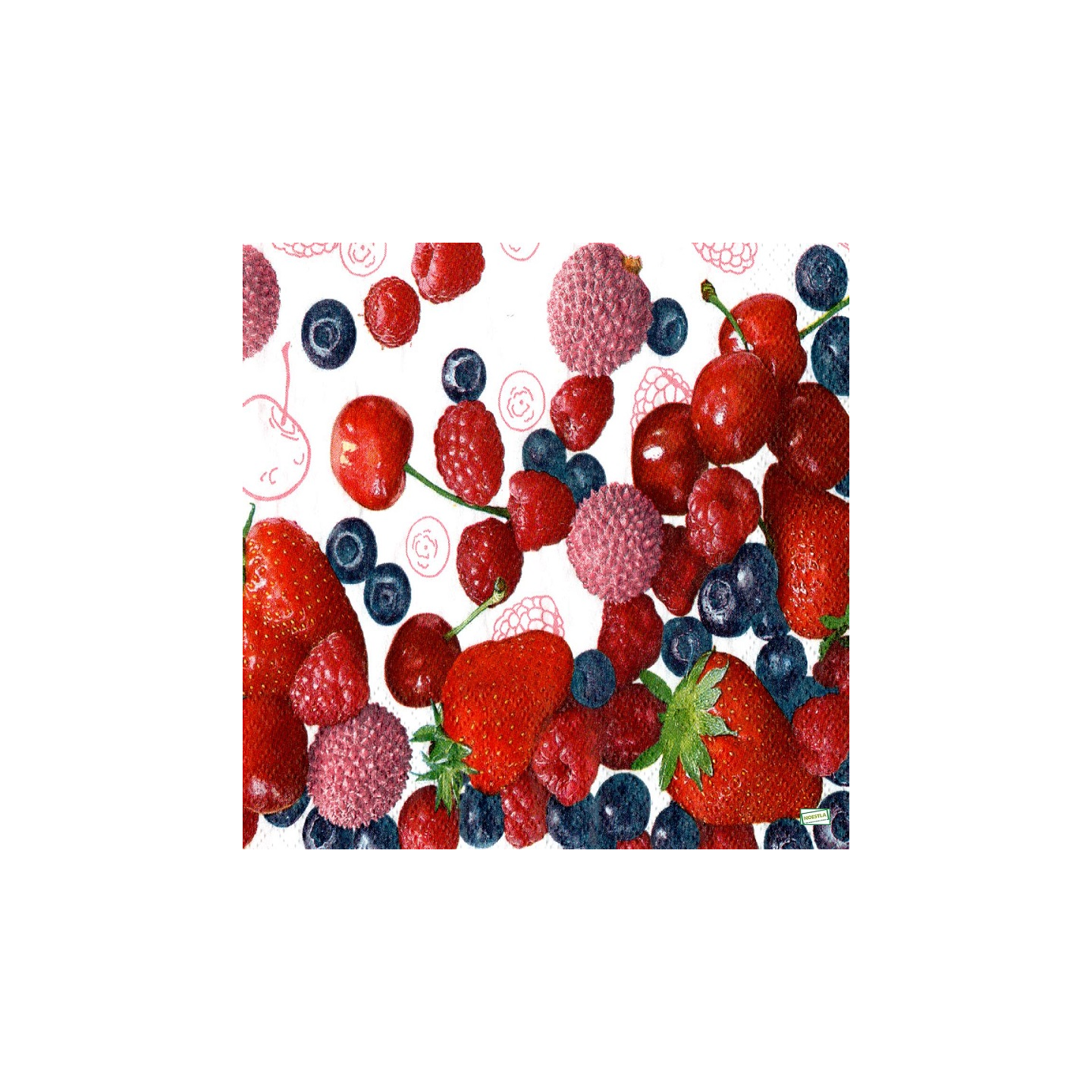 1 serviette papier Fruits rouges - 21