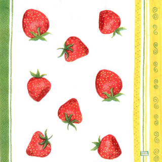 1 serviette papier Les fraises - 32